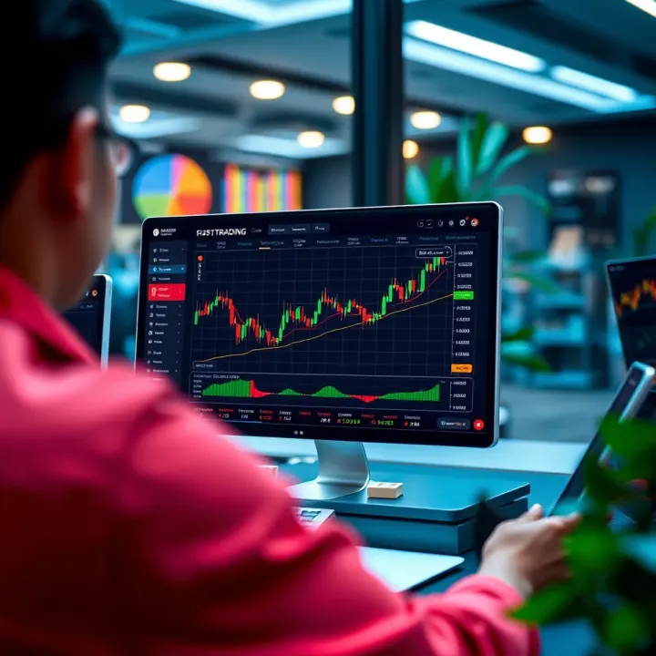 Illustration of a secure trading platform interface highlighting user-friendly tools and risk management options