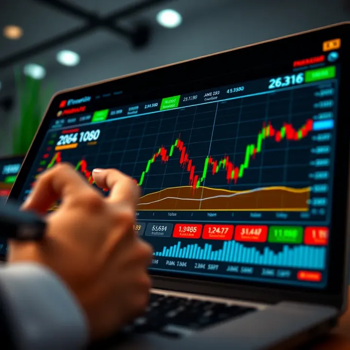 Secure online trading platform interface displaying financial data and risk indicators