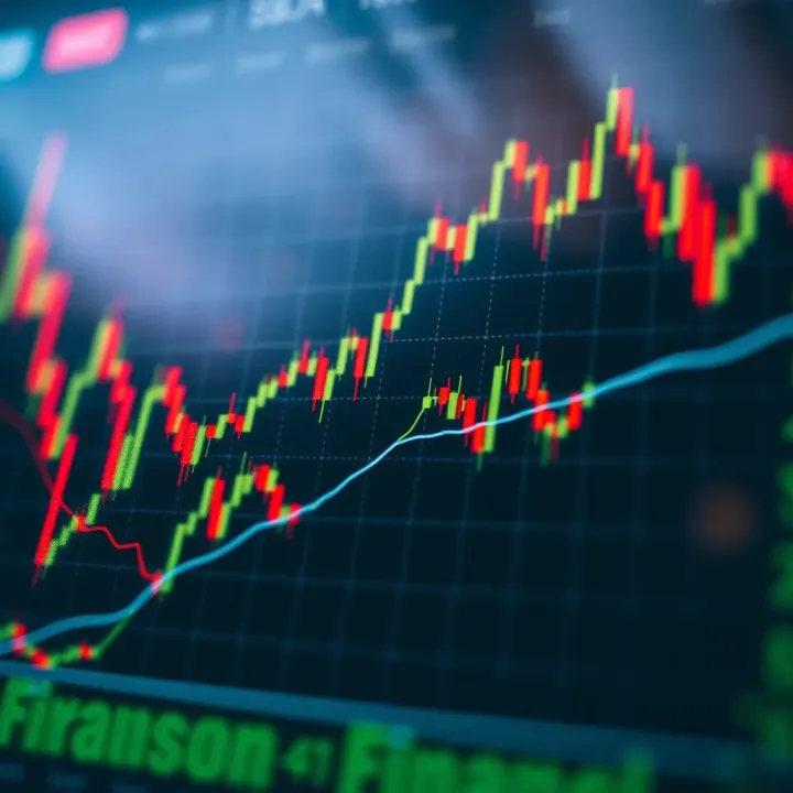 Technical analysis chart showing price trends and volume data