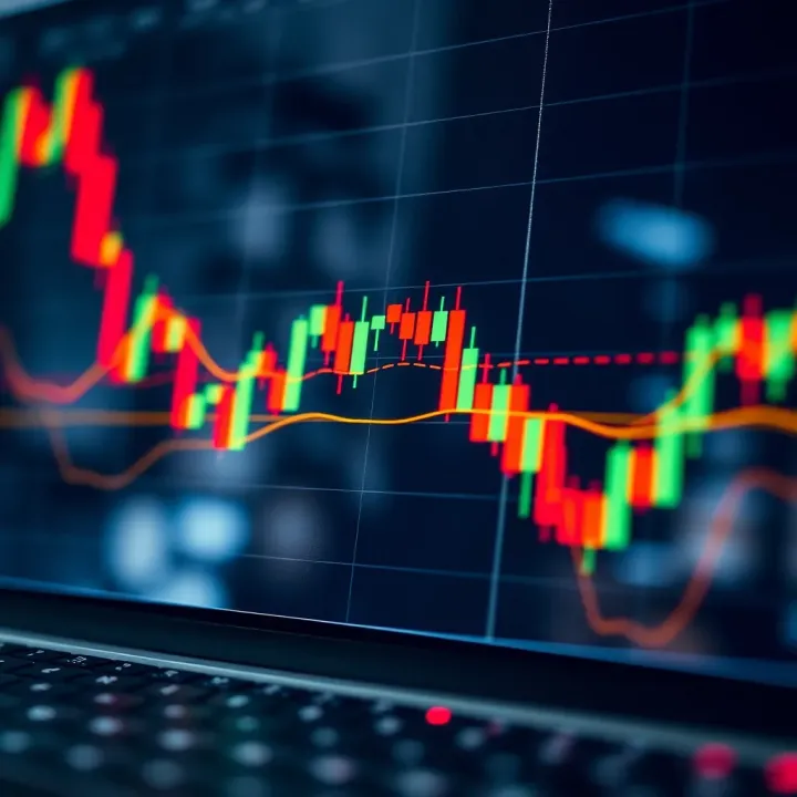 Forex technical analysis chart illustrating candlestick patterns and trend lines