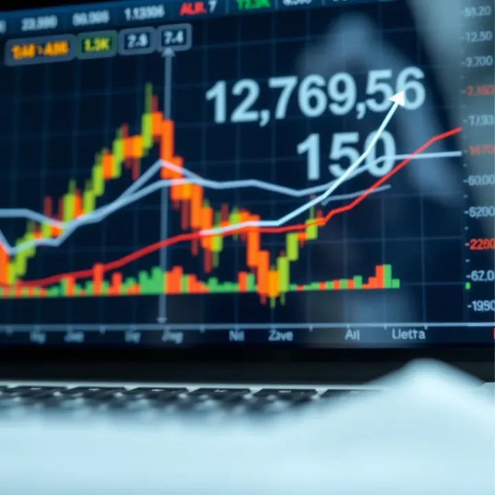 Graph illustrating common technical analysis tools like trend lines and support resistance levels