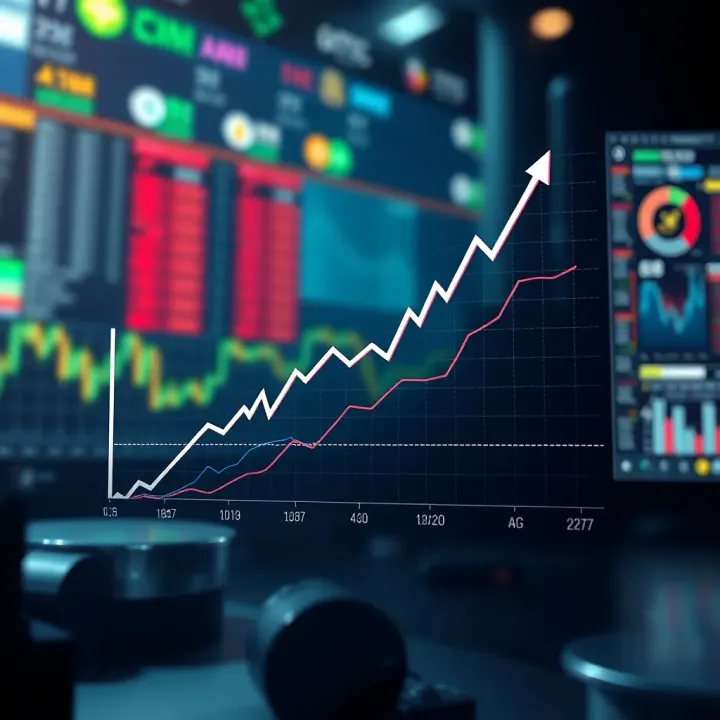 Graph showing increasing investment performance in copy trading