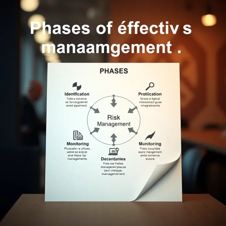 Diagram illustrating the phases of risk management from identification to monitoring